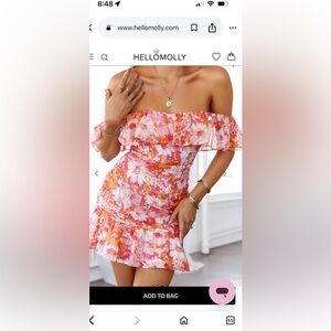 HELLO MOLLY FLOWERS ON MY MIND DRESS PINK small